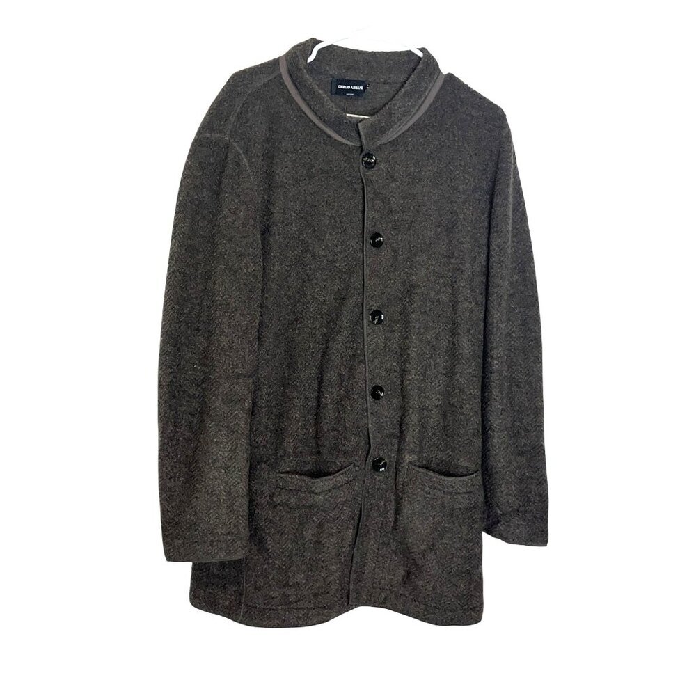 Giorgio Armani Brown Wool Jacket Coat With Pockets Size 38  Womens